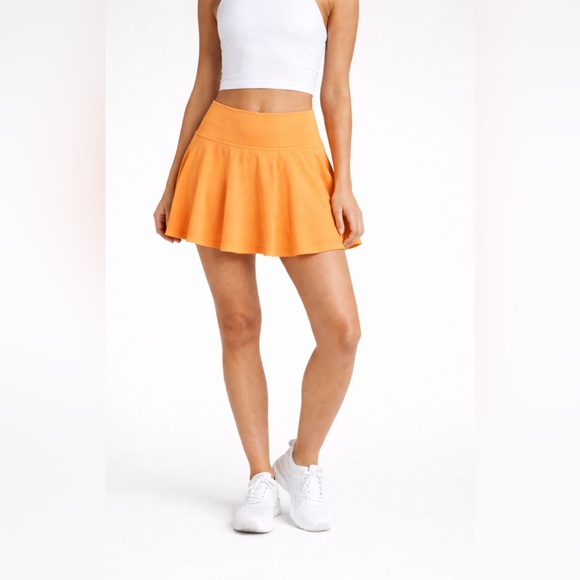 Beyond Yoga Pants - Beyond Yoga Spacedye Dare To Flare Skirt Skort Orange High Waist Pockets